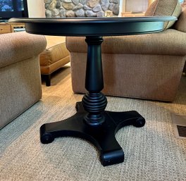 Ethan Allen Round Black Side Table