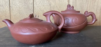 Two Chinese Terracotta  Teapots