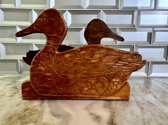 Wooden Duck Napkin Holder