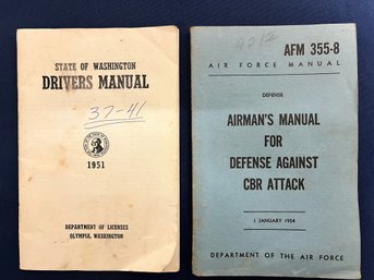 1954 Manual For Defense Against CBR Attack, 1951 Washington Drivers Manual.