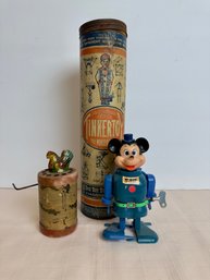 Three Vintage Toy Lot Mickey Mouse