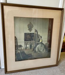 Vintage Lady With Harp Print