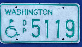 Vintage Washington State Handicapped License Plate