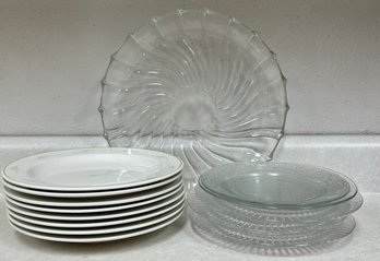 Lot Of Dishes & Glass Platter