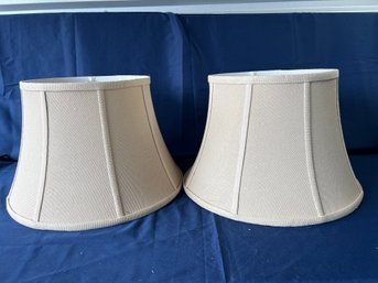 2 Round Beige Lamp Shades.