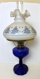 Aladdin Cobalt Blue Drape Oil Lamp