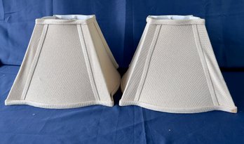 2 Beige Square Fabric Lampshades.