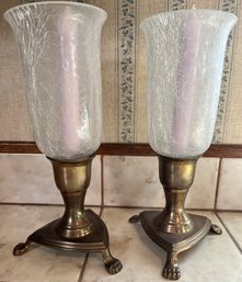 2 Footed Candle Holders.