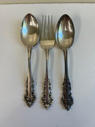 Gorham Medici Sterling 2 Serving Spoons And 1 Serving Fork