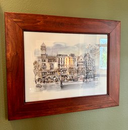 Barcelona Street Scene Framed