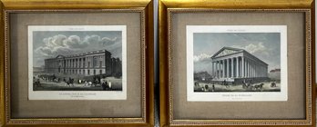 Set Of 2 Framed Original Hand Colored Prints, Chamouin Paris *Local Pick-Up Only*