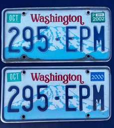 Vintage Set Of Washington License Plates