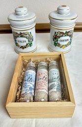 Salt And Cotton Jars With Salts