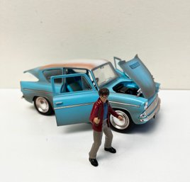 Jada Toys 1:24 Harry Potter And 1959 Ford Anglia Die-Cast Vehicle, Rusty Blue