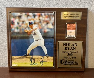 Nolan Ryan Autographed 300th Win Photograph
