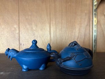 Pair Of Vintage Chinese Pottery Teapots