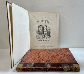 Lot Of 2 Punch Books (1) 1877, Vol LXXII (2) 1852 Vol XXII