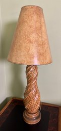 Table Lamp: Spiral Textured Base, Solid Shade #1