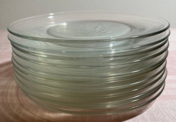 12 Glass Wheat Motif Desert/salad Plates