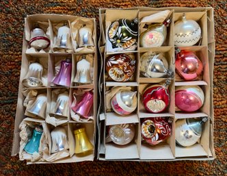 Two Boxes Of Vintage Christmas Ornaments