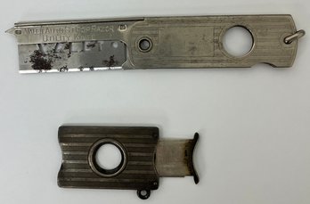 2 Antique Cigar Cutters, Smaller One JHA Co. Large Is Valet Auto Strop.