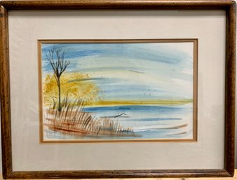 Framed & Matted Landscape Painting By Kasia Polles