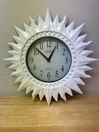 White Sunburst Lightweight Wall Clock