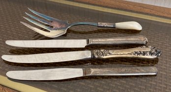 3 Silver Plate Knives & Fork