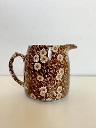Staffordshire Calico Brown Pitcher