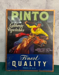 Pinto California Vegetables Label Framed By Dick Maule's