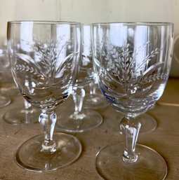 Lot Of 36 Etched Glass Stemware