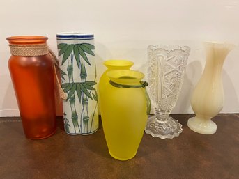 Lot Of Vases 6 Total (one Marble)