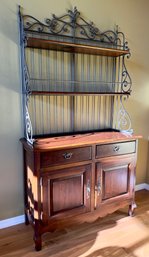 Wood And Iron Hutch W/bakers Rack Top ~ By Hickory Chair