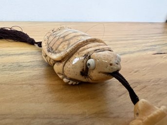 Vintage Carved Bone Turtle Tassel
