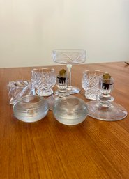 Lot Of 8 Glass Candlesticks/holders