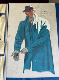 Six Vintage Mens Clothing Store Advertisements On Card Stock