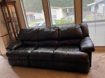Black Sofa With Two Recliners On Each End