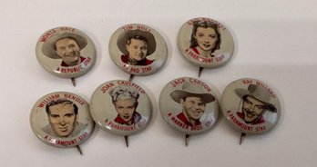 Vintage Quaker Hollywood Star Buttons