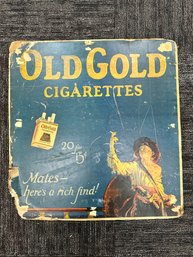 Vintage Double Sided Cardboard Old Gold Cigarettes Advertisement