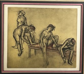 Degas From Danse Dessin Original Etching With Hand Coloring