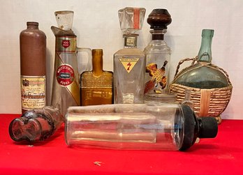 11 Vintage Wine & Liquor Bottles