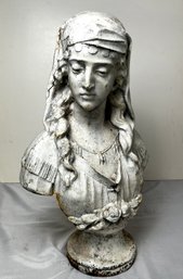 Vintage Cast Iron Woman Sculpture