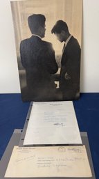 Robert Kennedy Signed Letter, Envelope And Poster Of Him And John.