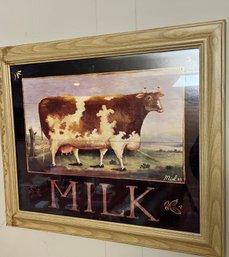 Framed Cow/milk Print.