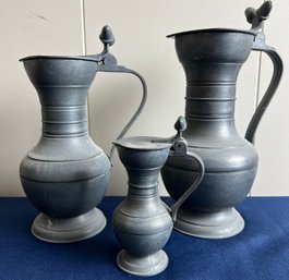 3 Pewter Pitchers.