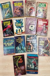 Squared Off Ace Logo, Collection Of Vintage Science Fiction Books, Various Authors