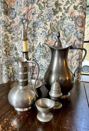Vintage 5 Pieces Of Pewter