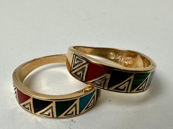 Two Native Design 14k Rings Great For Stacking