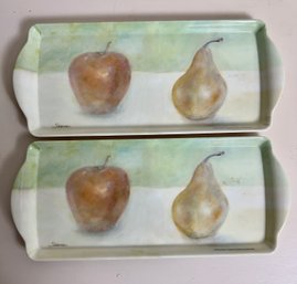 Two Plastic Fruit Serving Trays From Australia