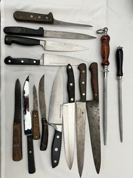 Lot Of Knives Including Wusthof, Henckels
